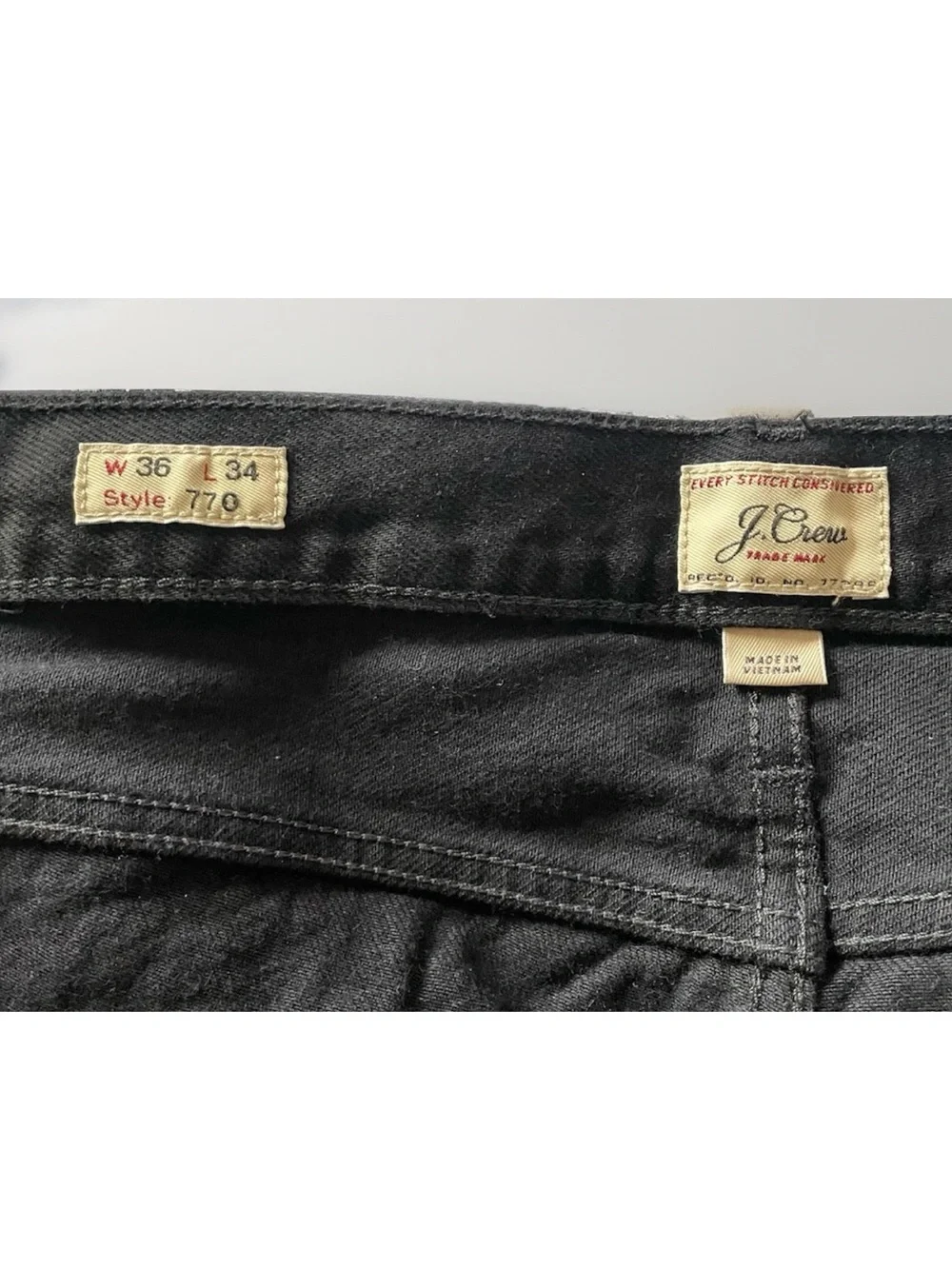 J.Crew Men’s 770 Straight Fit Black Rinse Jeans